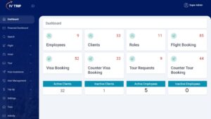 Travel agent tool dashboard